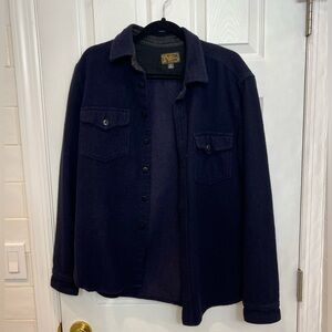 J.CREW Wallace & Barnes CPO Wool Work Shirt Jacket Men's Size M Blue Pockets